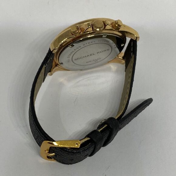 Michael Kors Blair MK5263 Women's Black Leather Analog Dial Quartz Watch EY188 - Picture 11 of 12